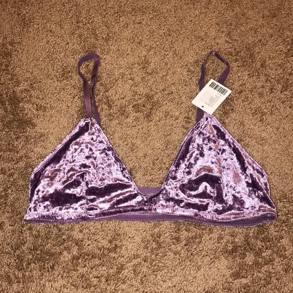 Purple velvet bralette